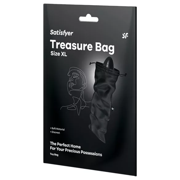 Satisfyer Treasure Bag XL - bolsa de almacenamiento discreta - grande - negro