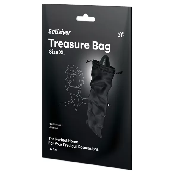 Bolsa Satisfyer Treasure Bag XL - bolsa de almacenamiento discreta - grande (negra)