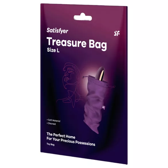 Bolsa Satisfyer Treasure Bag L - bolsa de almacenamiento discreta - mediana (lila)