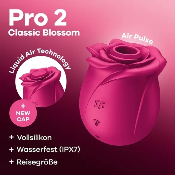 Satisfyer Pro 2 Classic Blossom - succionador de clítoris por ondas - rojo