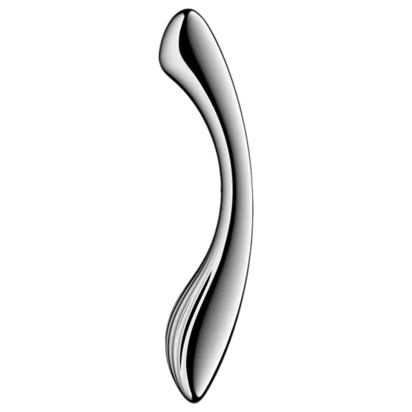 Satisfyer Pure Gravity 1 - dildo acanalado de acero inoxidable - plateado