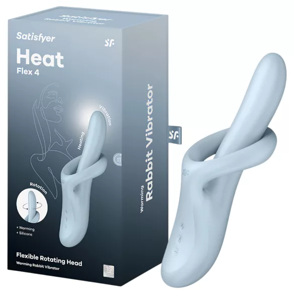 Satisfyer Heat Flex 4 - vibrador con brazo para el clítoris con función de calor (azul)