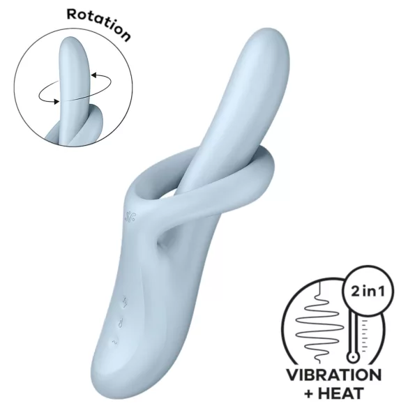 Satisfyer Heat Flex 4 - vibrador con brazo para el clítoris con función de calor (azul)