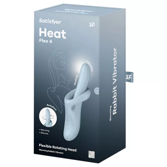 Satisfyer Heat Flex 4 - vibrador con brazo para el clítoris con función de calor (azul)