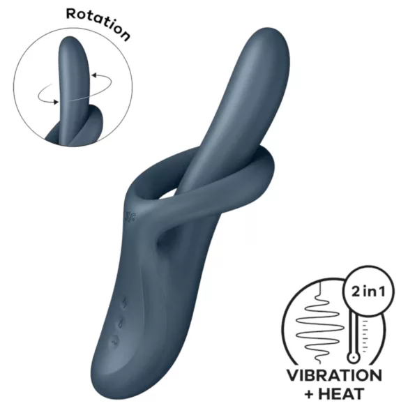 Satisfyer Heat Flex 4 - vibrador con calor para clítoris - silicona gris