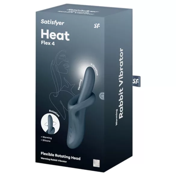 Satisfyer Heat Flex 4 - vibrador con calor para clítoris - silicona gris