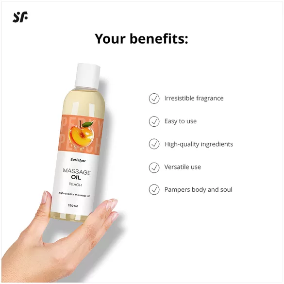 Satisfyer - aceite de masaje aromático - melocotón - 250 ml