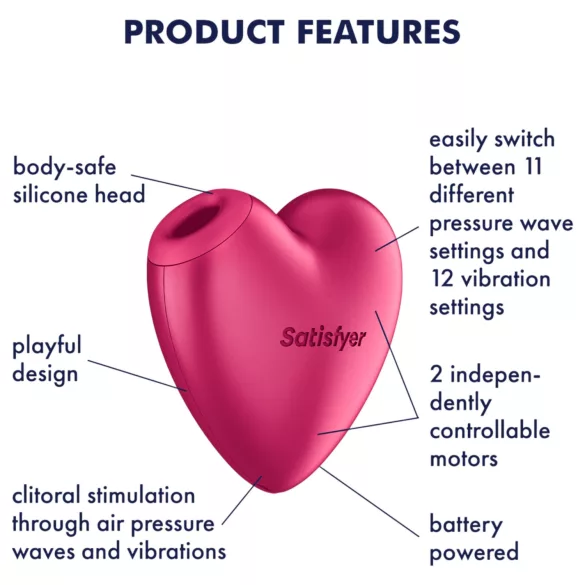 Satisfyer Cutie Heart - estimulador de clítoris por ondas de aire (rosa)