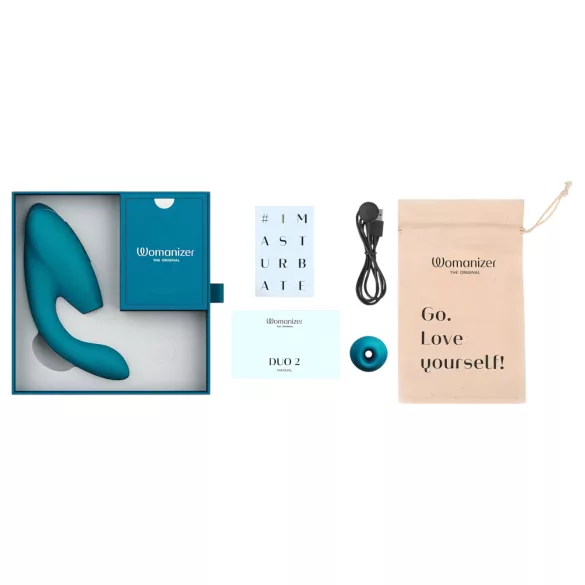 Womanizer DUO 2 - succionador de clítoris y vibrador tipo conejo (petróleo)