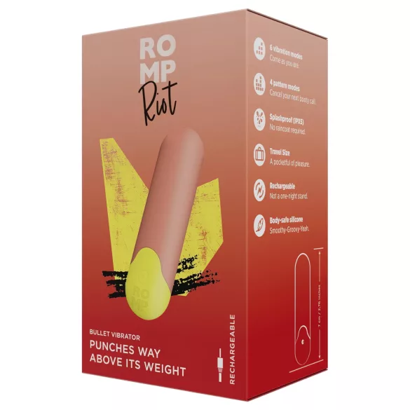ROMP Riot - mini vibrador tipo bala - compacto - color naranja