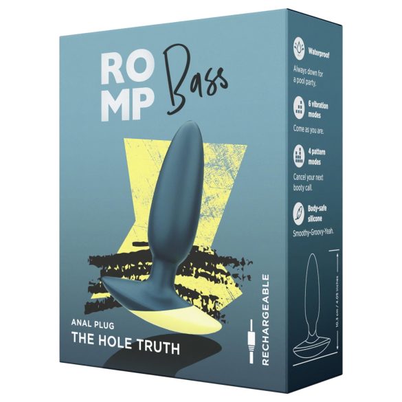 ROMP Bass - plug anal vibrador - silicona - verde