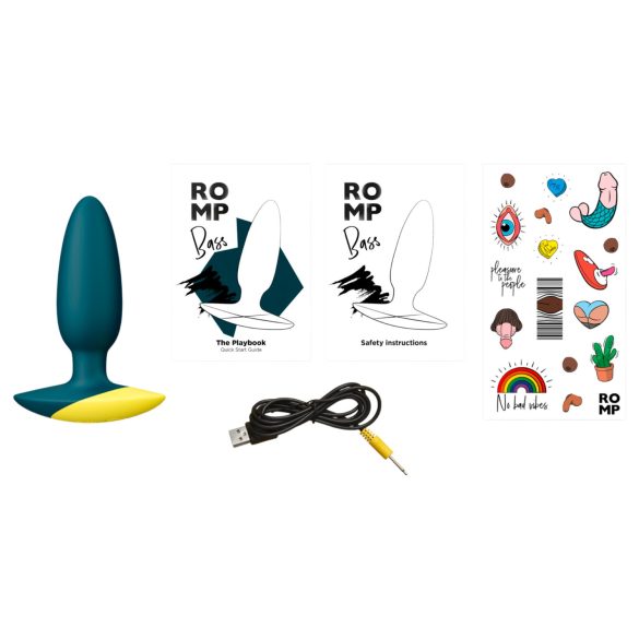 ROMP Bass - plug anal vibrador - silicona - verde