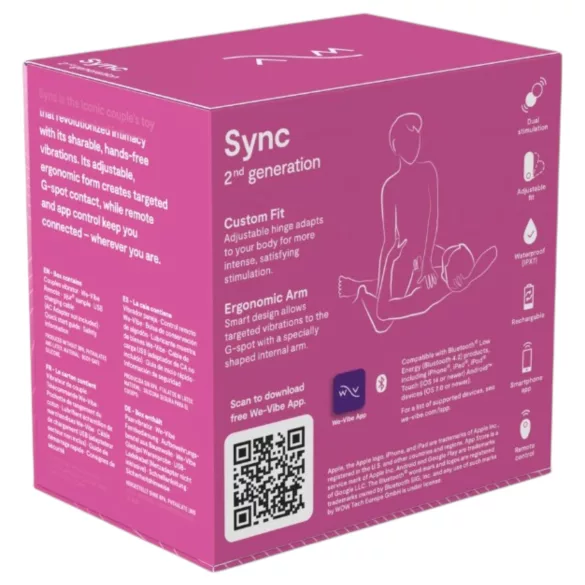 We-Vibe Sync - Vibrador para parejas con app y mando a distancia (rosa)