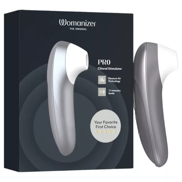 Womanizer Pro - estimulador de clítoris por ondas de aire (gris)