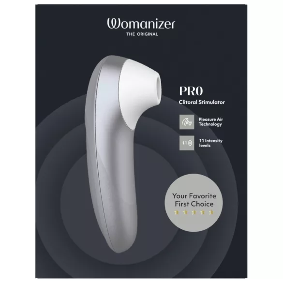Womanizer Pro - estimulador de clítoris por ondas de aire (gris)