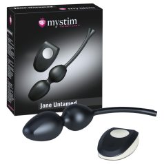   Mystim Jane Untamed - bolas chinas vibradoras dúo - silicona negra