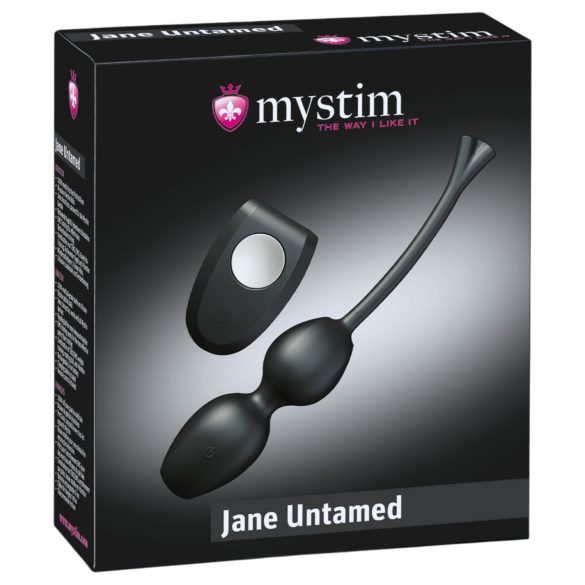 Mystim Jane Untamed - bolas chinas vibradoras dúo - silicona negra