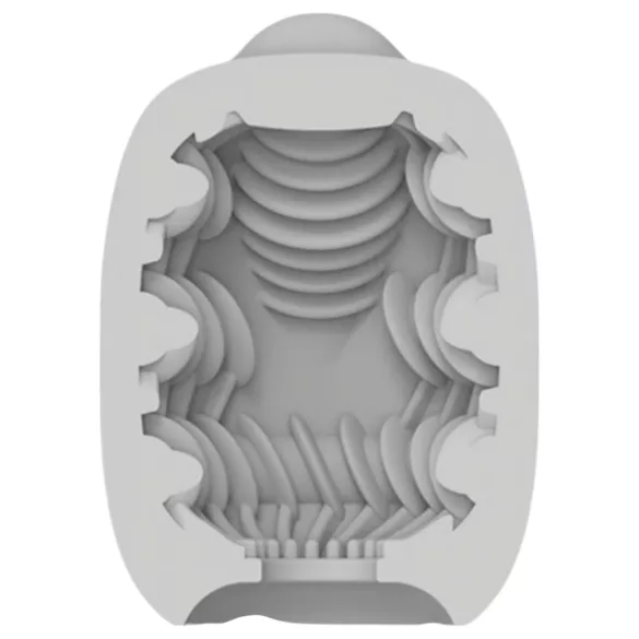 VIBEGGS Ribs Delight - masturbador vibrador tipo huevo - blanco