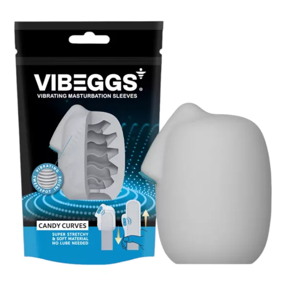 VIBEGGS Candy Curves - masturbador huevo vibrador (blanco)