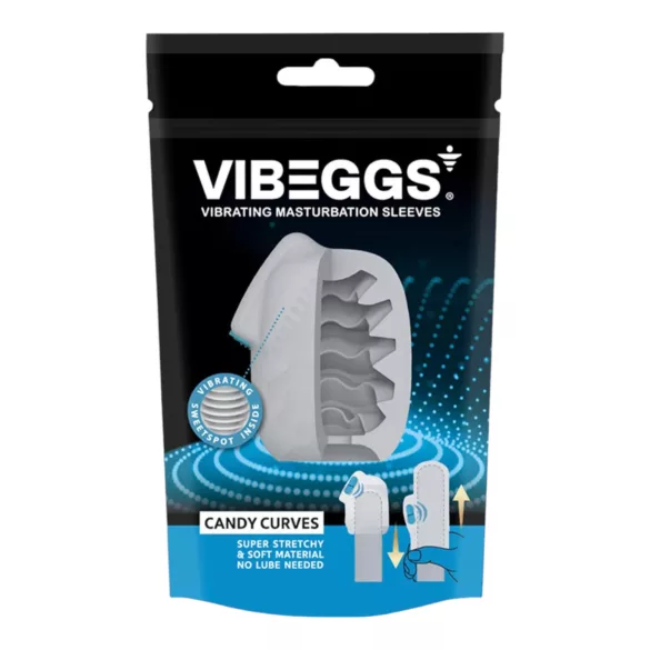 VIBEGGS Candy Curves - masturbador huevo vibrador (blanco)