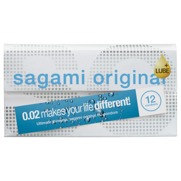Sagami Original 0.02 - preservativo extra lubricado - 55mm - 12 unidades
