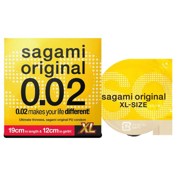 Sagami Original 0,02 XL - preservativo - extragrande 61mm - 1 unidad
