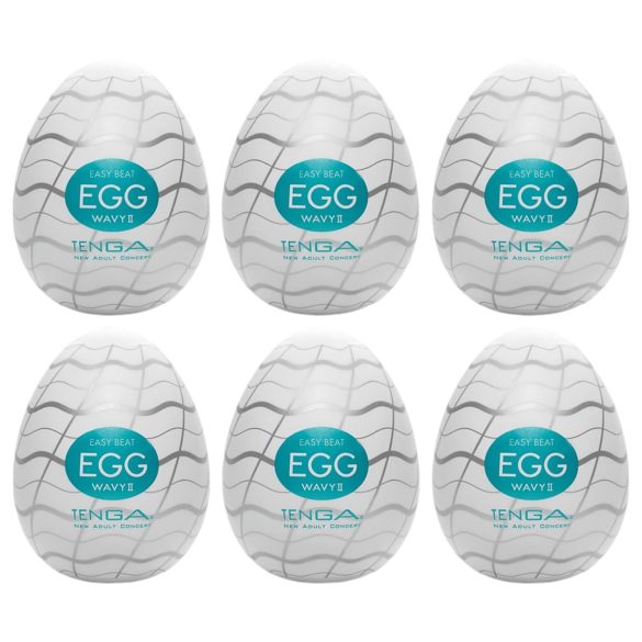 TENGA Egg Wavy II - Pack de 6 masturbadores en forma de huevo
