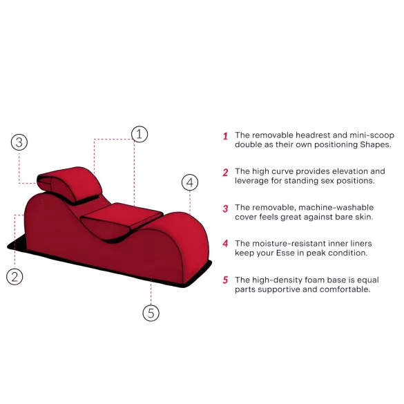 Liberator Esse Lounger - sillón tantra ajustable - terciopelo negro