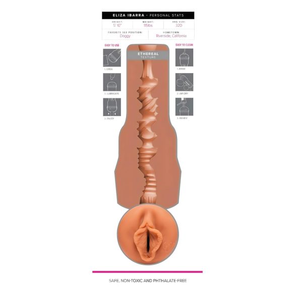 Fleshlight Eliza Ibarra Ethereal - masturbador realista vagina - color natural