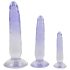 Juego de dildos anales Crystal Clear - 3 uds (transparente-azul)
