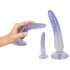 Juego de dildos anales Crystal Clear - 3 uds (transparente-azul)