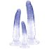 Juego de dildos anales Crystal Clear - 3 uds (transparente-azul)