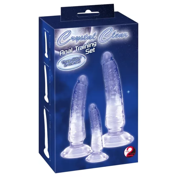 Crystal Clear - set de dilatadores anales - 3 piezas - transparente azul