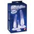 Juego de dildos anales Crystal Clear - 3 uds (transparente-azul)