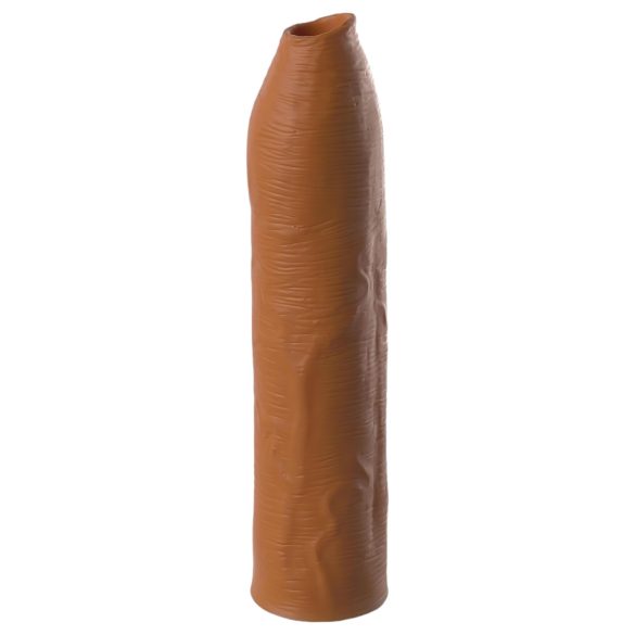 X-TENSION Elite - funda pene ajustable abierta - silicona marrón oscuro