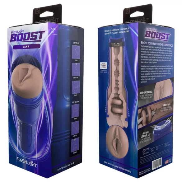 Fleshlight Boost Bang - masturbador realista tipo vagina - color natural
