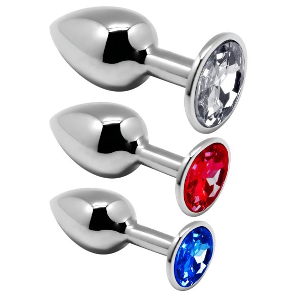 Alive Anal Delight - Set de plugs de metal (plateado)