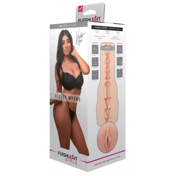 Fleshlight Violet Myers Waifu - masturbador realista vagina - color natural