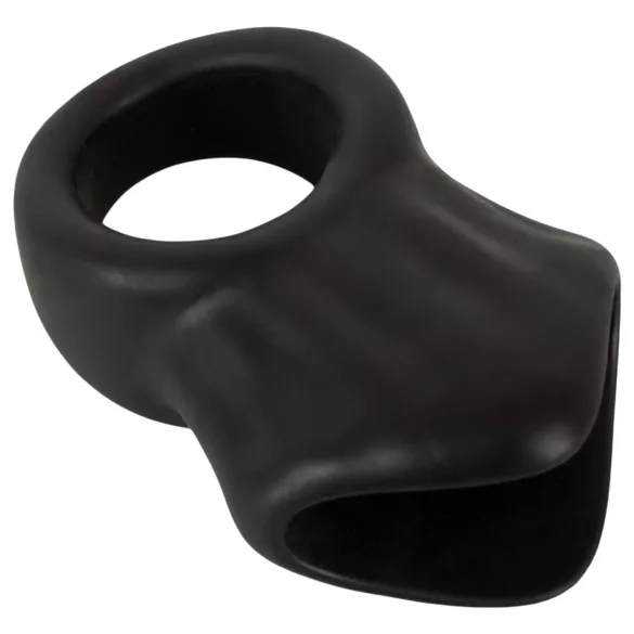 Erecto - anillo para pene con extensor de testículos - silicona negra