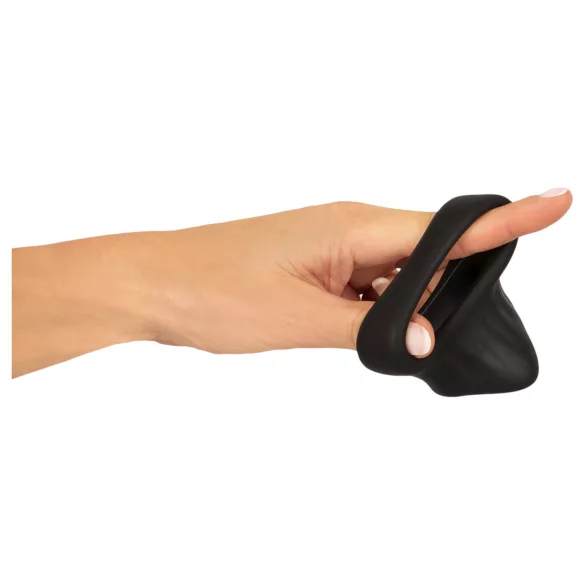 Erecto - anillo para pene con extensor de testículos - silicona negra