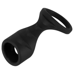 Erecto - Anillo para pene 2 en 1 - silicona negra