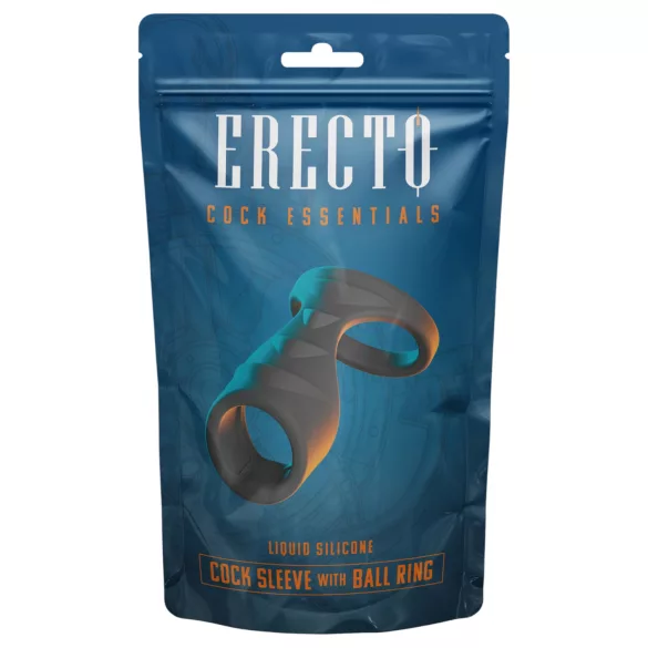 Erecto - Anillo para pene 2 en 1 - silicona negra