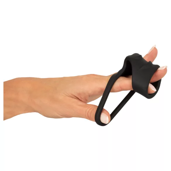 Erecto - Anillo para pene 2 en 1 - silicona negra