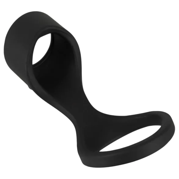 Erecto - Anillo para pene 2 en 1 - silicona negra