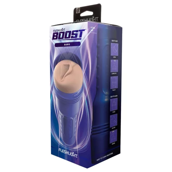 Fleshlight Boost Bang - masturbador vaginal realista - color marrón