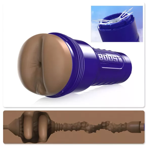 Fleshlight Boost Blast - masturbador realista anal - silicona marrón