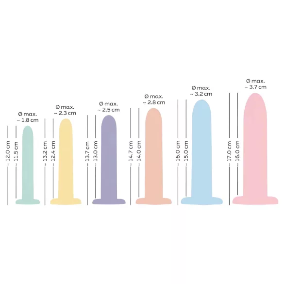 You2Toys - Six in a Row - set de entrenadores de dildo - 6 uds (de colores)