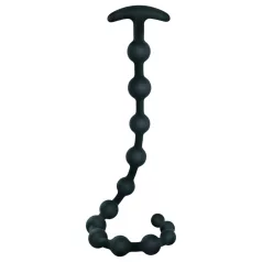 Black Velvets - plug anal con perlas - silicona negra