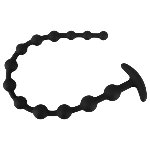 Black Velvets - plug anal con perlas - silicona negra