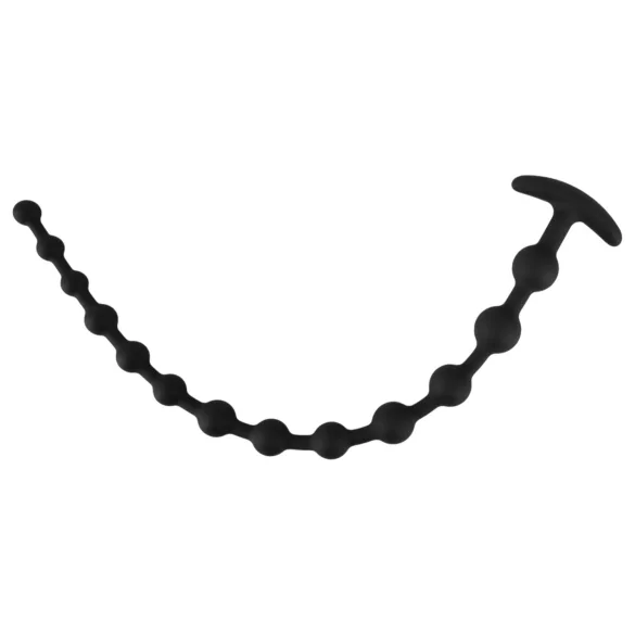 Black Velvets - plug anal con perlas - silicona negra